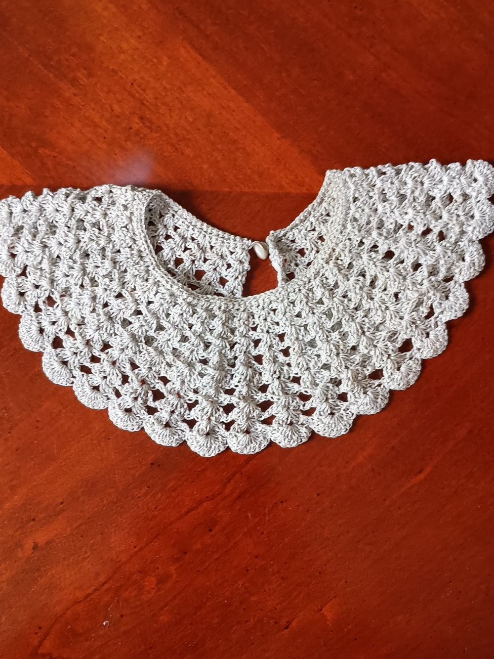 Handmade Crochet Detachable Collar in Light Beige